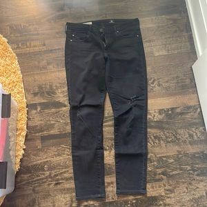 Black AG (Adriano Goldschmied) Stevie Ankle Jeans, Size 28.